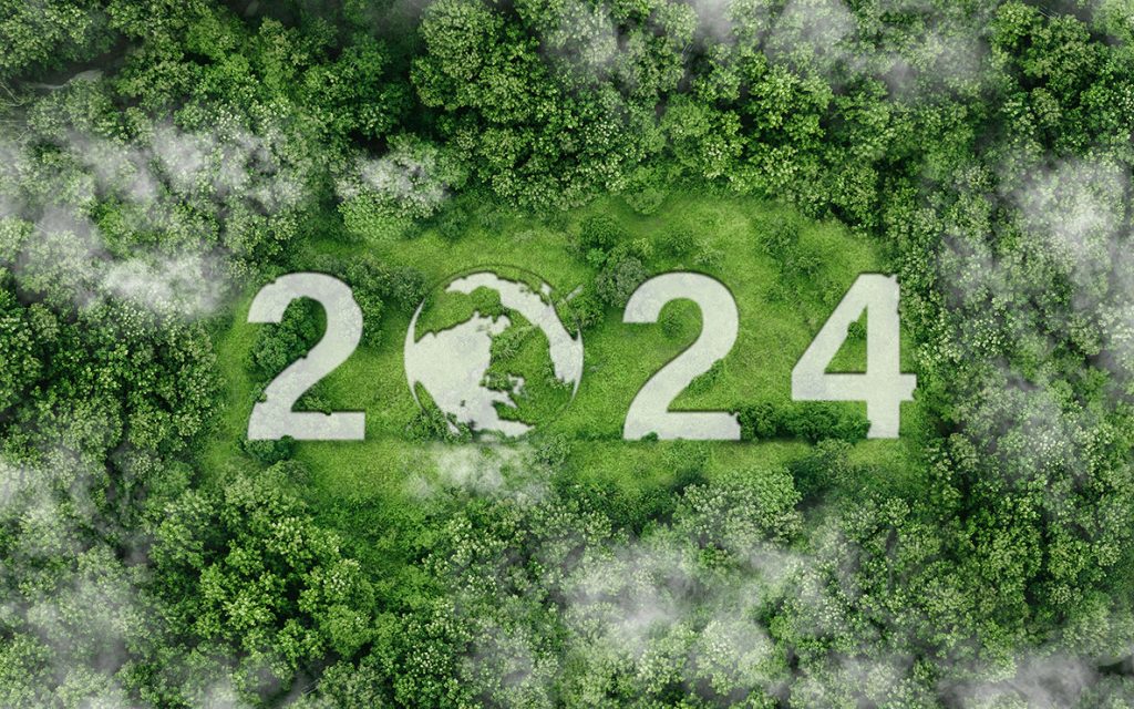 2024 Neujahr-Konzept für nachhaltigen Umweltschutz